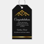 Onroerend Goed Golden House Logo Moderne Makelaar Cadeaulabel (Voorkant)