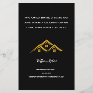 Onroerend Goed Golden House Logo Moderne Makelaar Flyer
