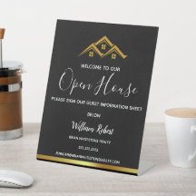 Onroerend Goed Golden House Logo Moderne Makelaar