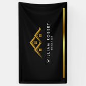Onroerend Goed Golden House Logo Moderne Makelaar Spandoek (Verticaal)