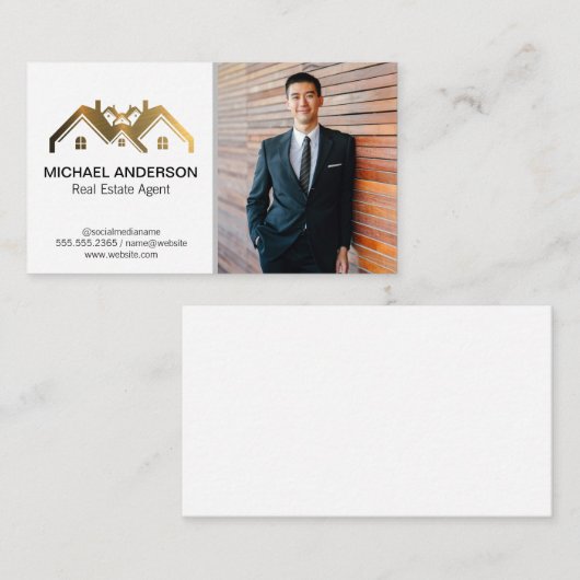 Onroerend goed Goud Logo | Zakelijk Man Visitekaartje