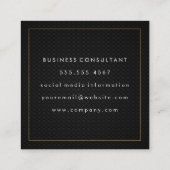 Onroerend goed | Goud Lux Executive | Zwart gaas Vierkante Visitekaartje (Achterkant)
