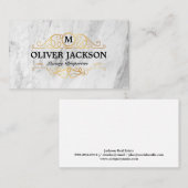 Onroerend goed | Goud Luxe Eigenschappen | Marmer Visitekaartje (Voorkant / Achterkant)