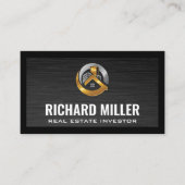 Onroerend goed Goud Zilver Gebouw Icoon Visitekaartje (Voorkant)