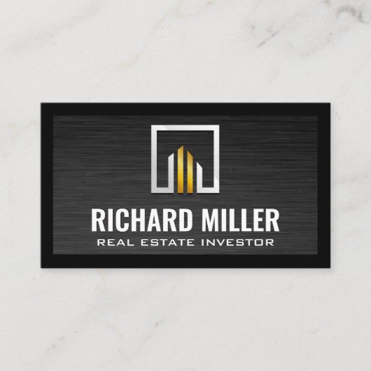 Onroerend Goed Goud Zilver Logo Visitekaartje (Voorkant)