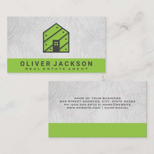 Onroerend Goed Groen Icoon | Eigendom Visitekaartje (Voorkant / Achterkant)
