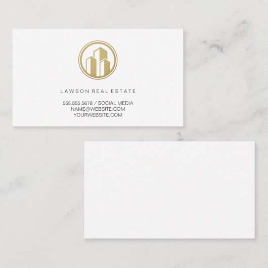 Onroerend goed | Gulden gebouwen | Lux Afsprakenkaartje (Voorkant / Achterkant)