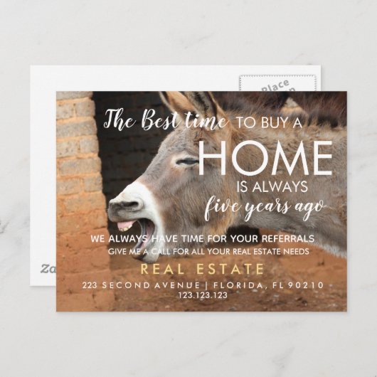 onroerend goed Het beste moment om een huis te kop Aankondigingskaart (Voorkant / Achterkant)