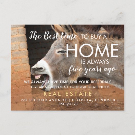 onroerend goed Het beste moment om een huis te kop Aankondigingskaart (Voorkant)