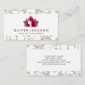 Onroerend Goed Home | Goud Marmer | Lotus Vrouw Visitekaartje (Voorkant / Achterkant)