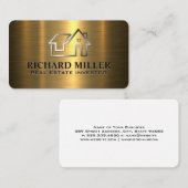 Onroerend goed Home Logo | metaalgoud Visitekaartje (Voorkant / Achterkant)