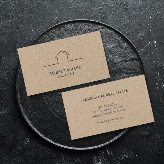 Onroerend goed Home Logo Realtor Kraft Visitekaartje