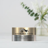 Onroerend goed Home | Metaalgoud | Staal | Metaal Visitekaartje (Staand voorkant)