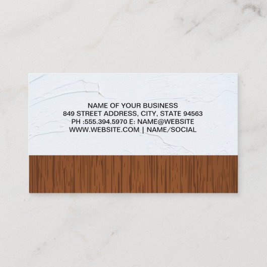 Onroerend goed Home Sleutels Logo | houten spackwa Visitekaartje (Achterkant)