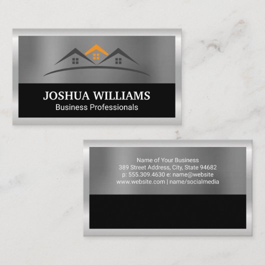 Onroerend goed | Homes | Zilveren grens Visitekaartje (Voorkant / Achterkant)