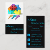 Onroerend goed, huis en sleutels, makelaar, makela visitekaartje (Voorkant / Achterkant)