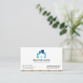 Onroerend goed | Huis Icon Hout Trim Visitekaartje (Staand voorkant)