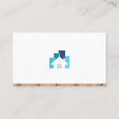 Onroerend goed | Huis Icon Hout Trim Visitekaartje (Achterkant)