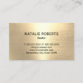 Onroerend goed Huis & Key Logo Marine & Goud Realt Visitekaartje (Achterkant)