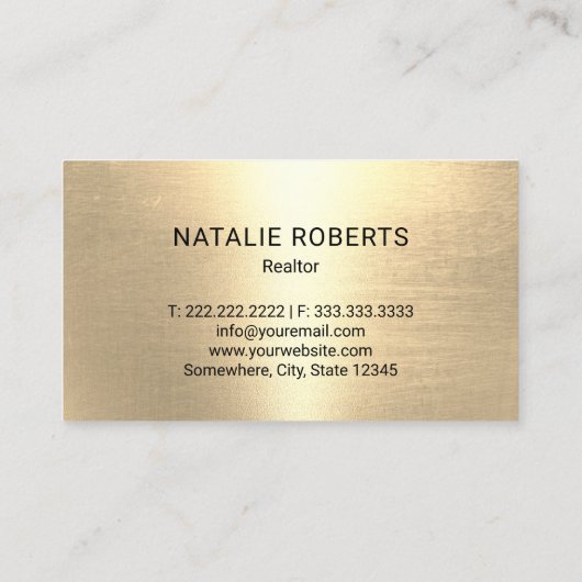 Onroerend goed Huis & Key Logo Marine & Goud Realt Visitekaartje (Achterkant)