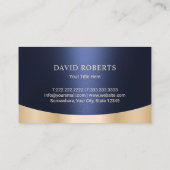 Onroerend goed Huis Logo Modern Marine Blauw & Gou Visitekaartje (Achterkant)
