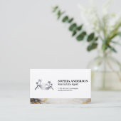 Onroerend goed Huis Metallic Logo | Marmeren versi Visitekaartje (Staand voorkant)