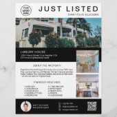 Onroerend goed Huis te koop Logo Foto QR Flyer (Voorkant)