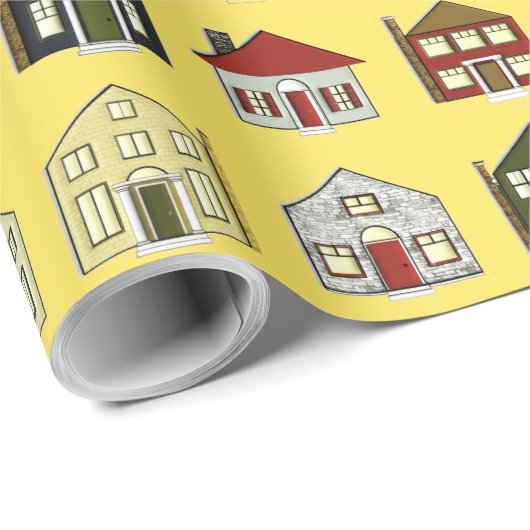Onroerend goed Huizen Cadeaupapier (Rol Hoek)