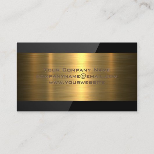 Onroerend goed Huizen | Goud Metaal | Zwarte glans Visitekaartje (Achterkant)