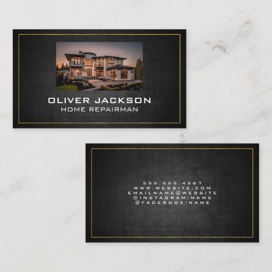 Onroerend goed huizen luxe | bezit visitekaartje (Voorkant / Achterkant)