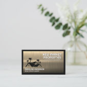 Onroerend goed Huizen Palm Tress | Goud Metaalacht Visitekaartje (Staand voorkant)