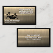 Onroerend goed Huizen Palm Tress | Goud Metaalacht Visitekaartje (Voorkant / Achterkant)