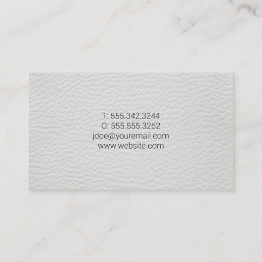 Onroerend goed Huizen | Witte Leer Visitekaartje (Achterkant)