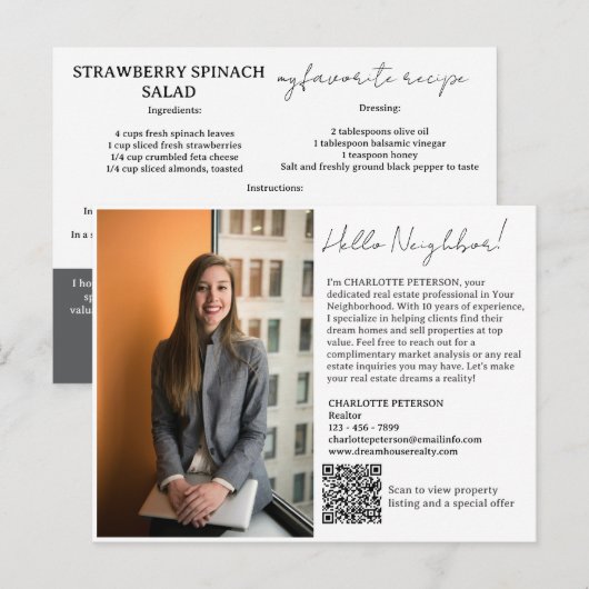 Onroerend Goed Intro met recept Briefkaart (Voorkant / Achterkant)