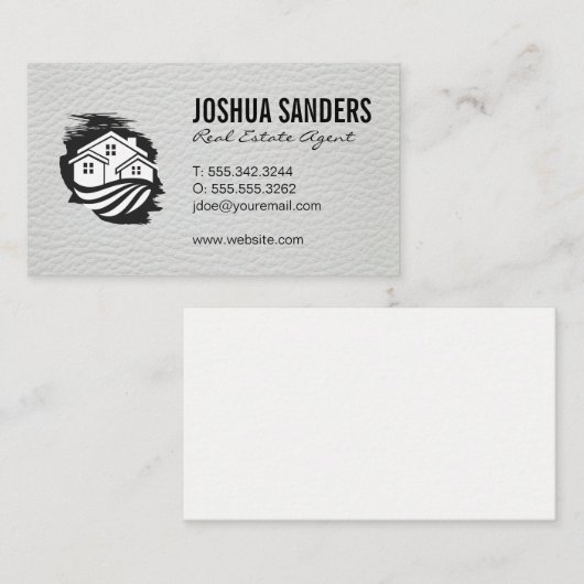 Onroerend goed | investeerder | lederen trim visitekaartje (Voorkant / Achterkant)