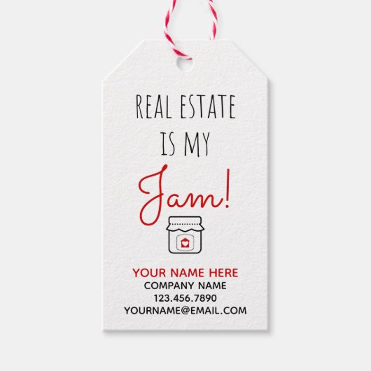 Onroerend goed is mijn jam cadeau Labels Cadeaulabel (Voorkant)
