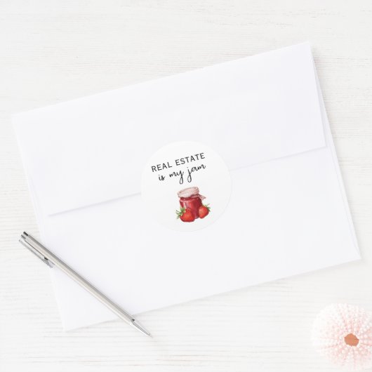 Onroerend goed is Mijn Jam Marketing Ronde Sticker (Envelop)