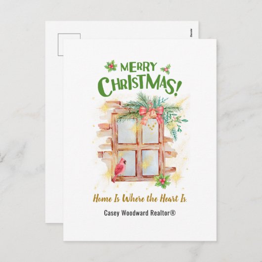 Onroerend goed is waar het hart is Kerstmis Feestdagenkaart (Voorkant / Achterkant)