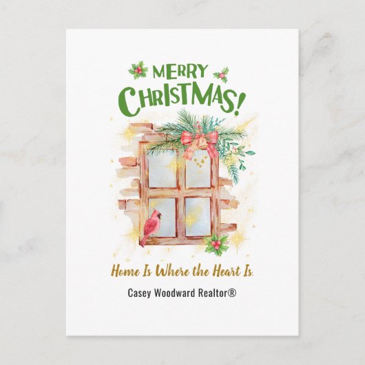 Onroerend goed is waar het hart is Kerstmis Feestdagenkaart (Voorkant)