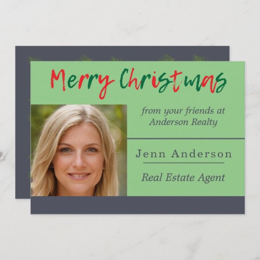 Onroerend goed Kerstmis Groet Feestdagenkaart (Voorkant / Achterkant)