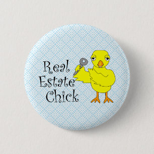 Onroerend Goed Kip  Ronde Button 5,7 Cm