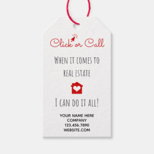 Onroerend goed Klik of Bel Open Huis Pop Door Cadeaulabel