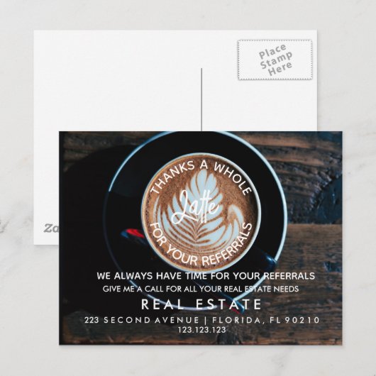 onroerend goed Koffieverwijzingen Aankondiging (Voorkant / Achterkant)