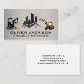 Onroerend goed Logo | Bouwvoertuigen | Staal Visitekaartje (Voorkant / Achterkant)