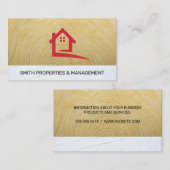 Onroerend goed Logo | Hout Stucwerk | Bouwconstruc Afsprakenkaartje (Voorkant / Achterkant)