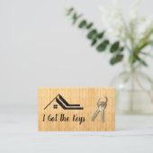 Onroerend goed Logo | Huis Keyes | Houten panelen Visitekaartje (Staand voorkant)