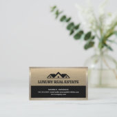 Onroerend goed Logo | Metalen achtergrond Visitekaartje (Staand voorkant)