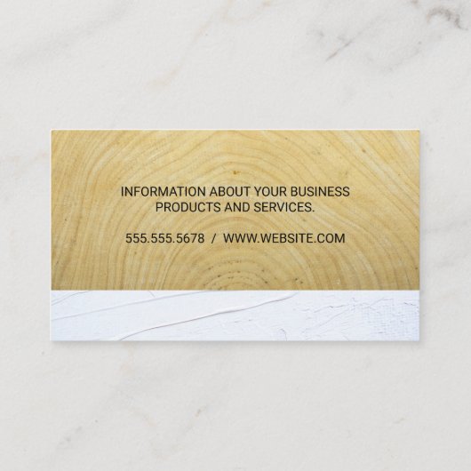 Onroerend goed Logo Metallic | Hout | stucwerk Afsprakenkaartje (Achterkant)