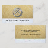 Onroerend goed Logo Metallic | Hout | stucwerk Afsprakenkaartje (Voorkant / Achterkant)