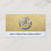 Onroerend goed Logo Metallic | Hout | stucwerk Afsprakenkaartje (Voorkant)